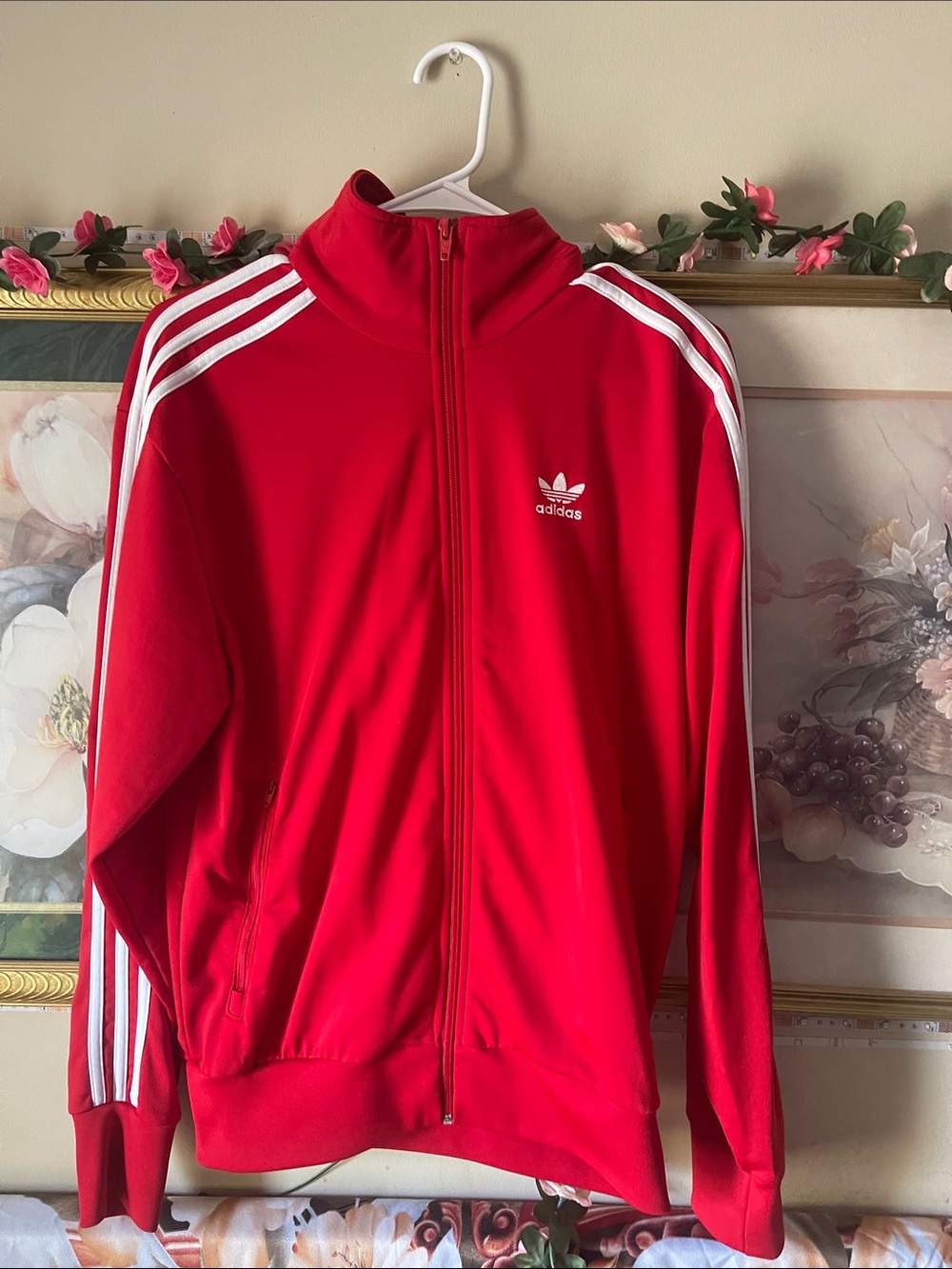 adidas Red Jacket with White Accent
